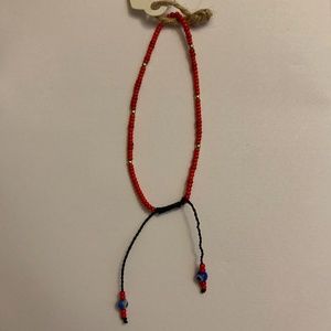 Red Beaded Evil Eye Bracelet